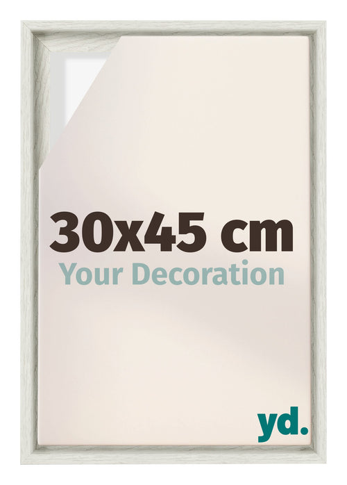 Lyon MDF Cornice a Cassetta 30x45cm White Wash Davanti Dimensione | Yourdecoration.it