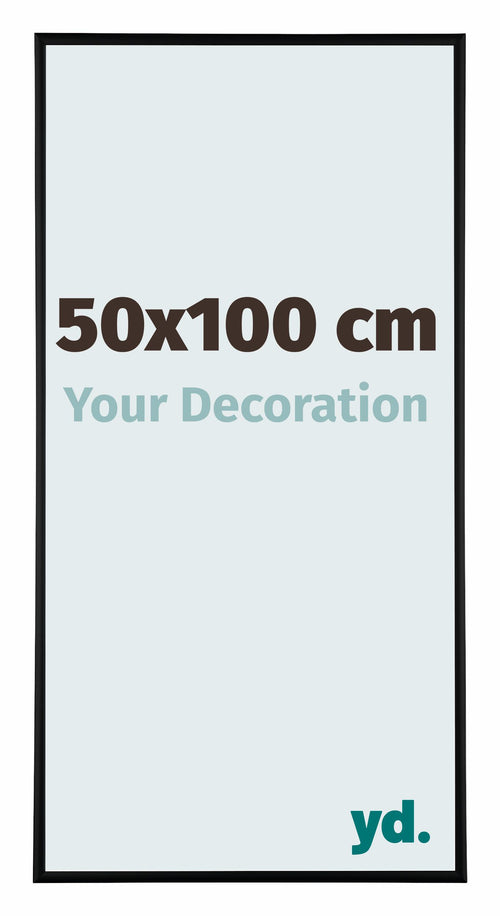 Austin Alluminio Cornice 50x100cm Nero Opaco Davanti Dimensione | Yourdecoration.it