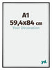 Austin Alluminio Cornice 59-4x84cm Nero Lucente Davanti Dimensione | Yourdecoration.it
