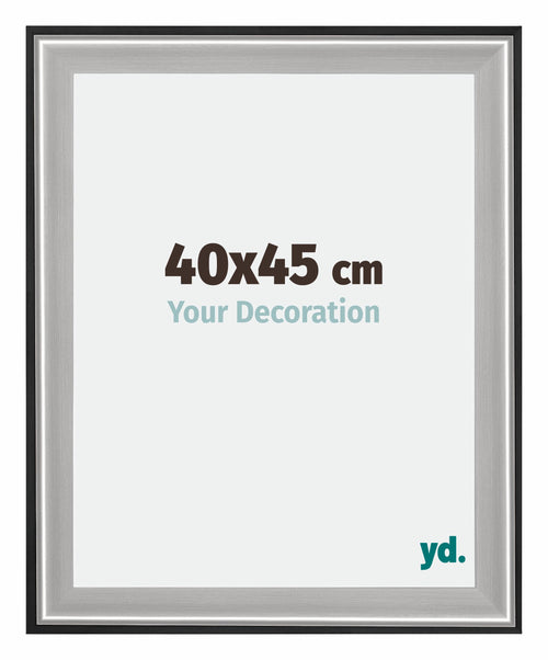Birmingham Legna Cornice 40x45cm Nero Argento Lucido Dimensione | Yourdecoration.it