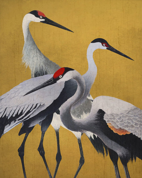 Carta da Parati Yellow Cranes 200x250cm Komar FLX4 053 | Yourdecoration.it