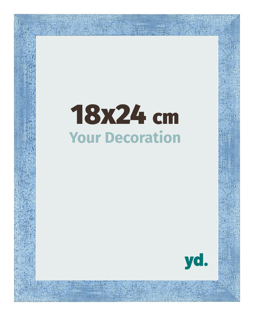 Cornice 18x24cm Blu Acceso Spazzato MDF Pisa Davanti Dimensione | Yourdecoration.it
