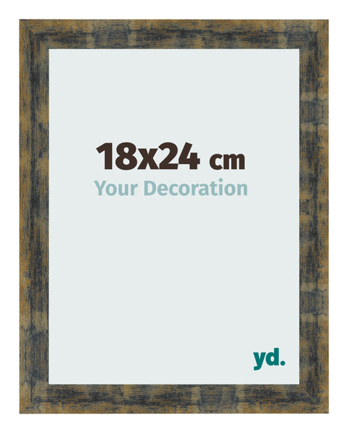 Cornice 18x24cm Blu Oro Fondente MDF Pisa Davanti Dimensione | Yourdecoration.it