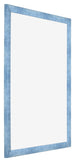 Cornice 20x28cm Blu Acceso Spazzato MDF Pisa Davanti Obliquo | Yourdecoration.it