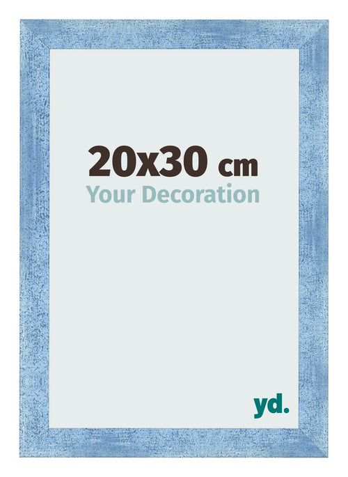 Cornice 20x30cm Blu Acceso Spazzato MDF Pisa Davanti Dimensione | Yourdecoration.it