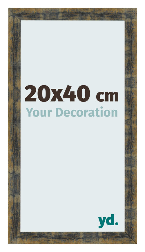 Cornice 20x40cm Blu Oro Fondente MDF Pisa Davanti Dimensione | Yourdecoration.it