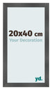 Cornice 20x40cm Nero Argento Lucido MDF Pisa Davanti Dimensione | Yourdecoration.it