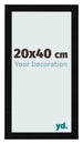 Cornice 20x40cm Nero Argento Lucido MDF Pisa Davanti Dimensione | Yourdecoration.it