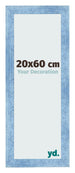 Cornice 20x60cm Blu Acceso Spazzato MDF Pisa Davanti Dimensione | Yourdecoration.it