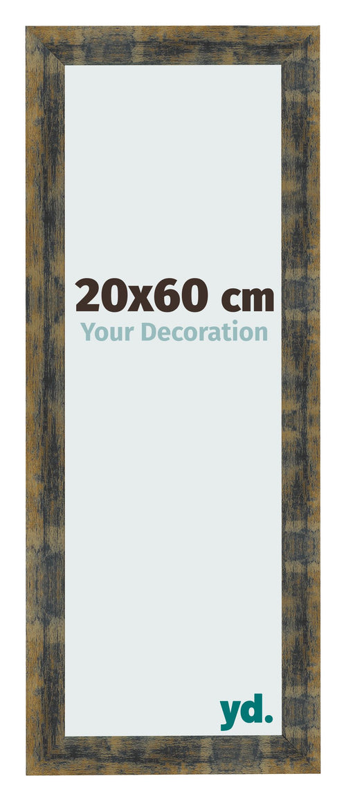 Cornice 20x60cm Blu Oro Fondente MDF Pisa Davanti Dimensione | Yourdecoration.it