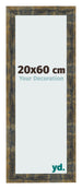 Cornice 20x60cm Blu Oro Fondente MDF Pisa Davanti Dimensione | Yourdecoration.it