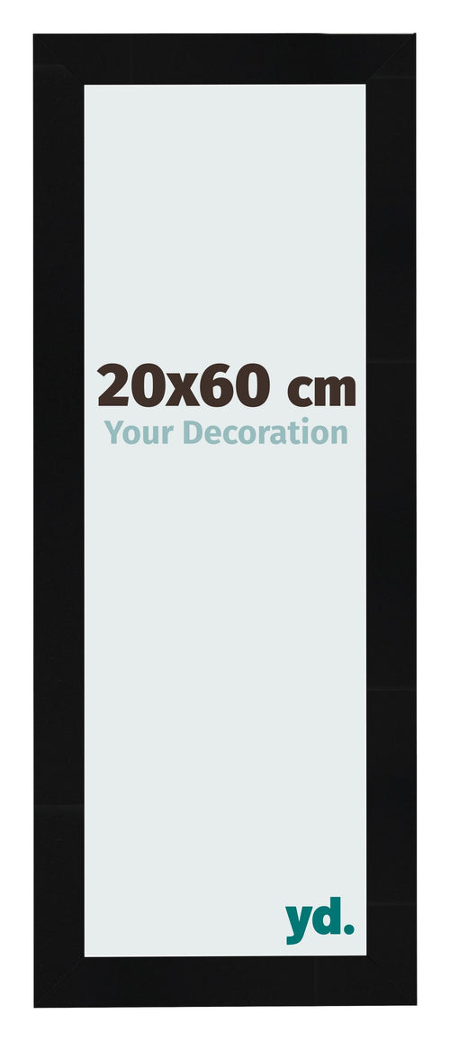 Cornice 20x60cm Nero Argento Lucido MDF Pisa Davanti Dimensione | Yourdecoration.it