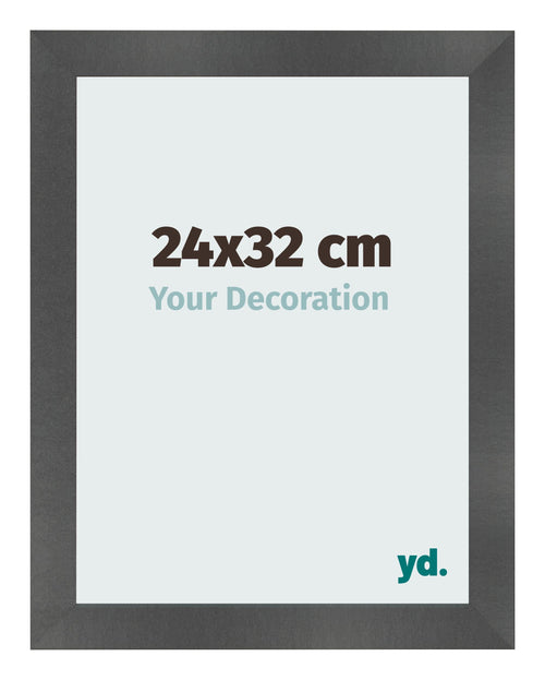 Cornice 24x32cm Nero Argento Lucido MDF Pisa Davanti Dimensione | Yourdecoration.it