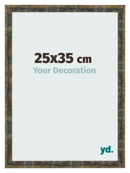 Cornice 25x35cm Blu Oro Fondente MDF Pisa Davanti Dimensione | Yourdecoration.it
