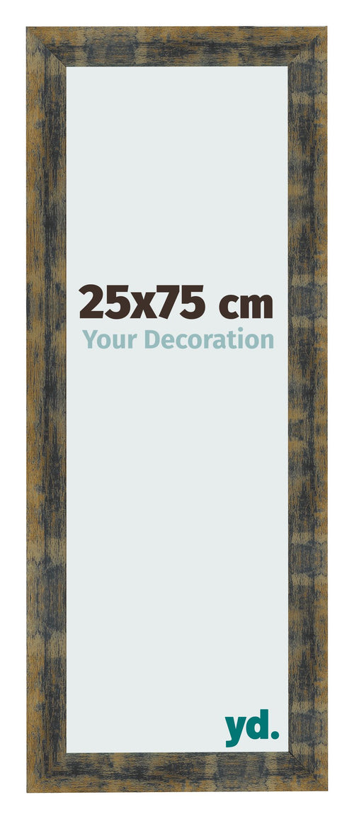 Cornice 25x75cm Blu Oro Fondente MDF Pisa Davanti Dimensione | Yourdecoration.it