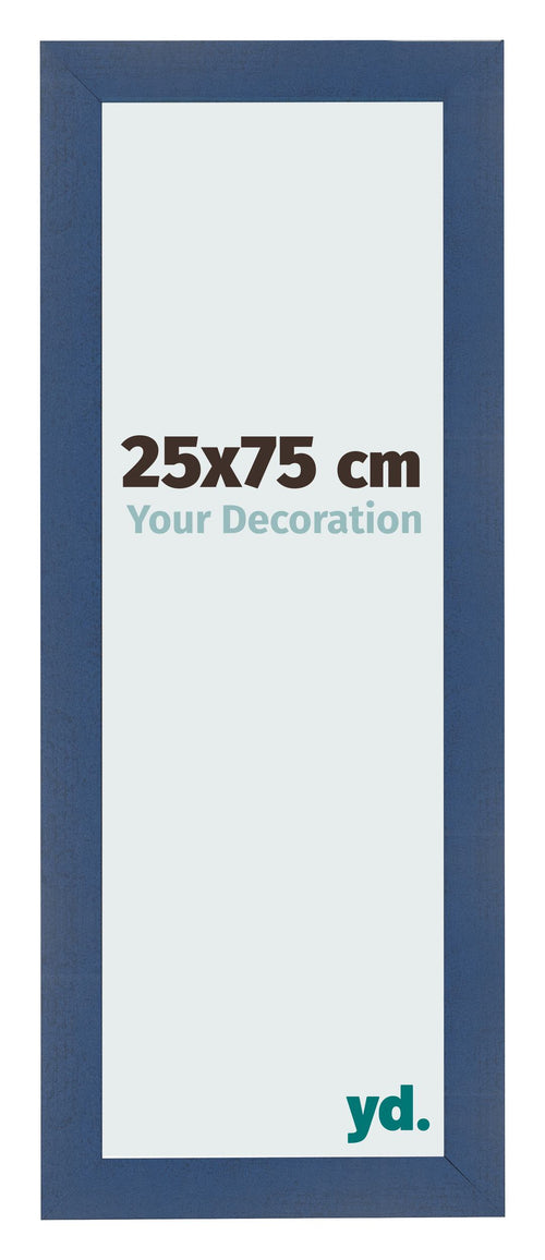 Cornice 25x75cm Blu Scuro Spazzato MDF Pisa Davanti Dimensione | Yourdecoration.it