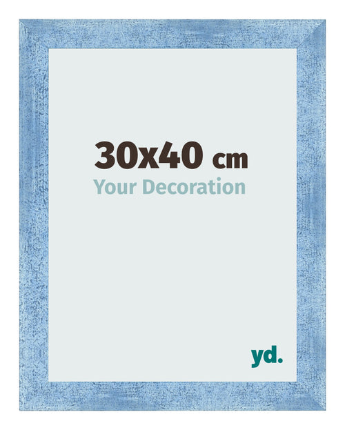 Cornice 30x40cm Blu Acceso Spazzato MDF Pisa Davanti Dimensione | Yourdecoration.it