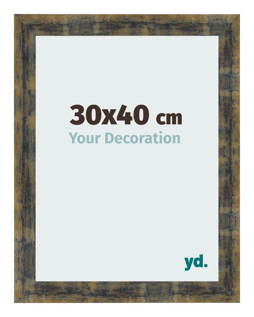Cornice 30x40cm Blu Oro Fondente MDF Pisa Davanti Dimensione | Yourdecoration.it