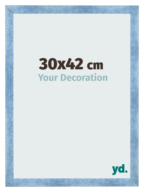 Cornice 30x42cm Blu Acceso Spazzato MDF Pisa Davanti Dimensione | Yourdecoration.it