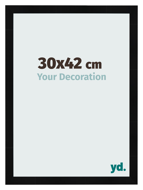 Cornice 30x42cm Nero Argento Lucido MDF Pisa Davanti Dimensione | Yourdecoration.it