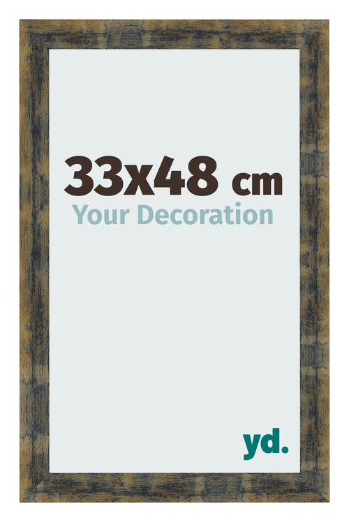 Cornice 33x48cm Blu Oro Fondente MDF Pisa Davanti Dimensione | Yourdecoration.it