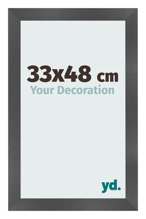Cornice 33x48cm Nero Argento Lucido MDF Pisa Davanti Dimensione | Yourdecoration.it