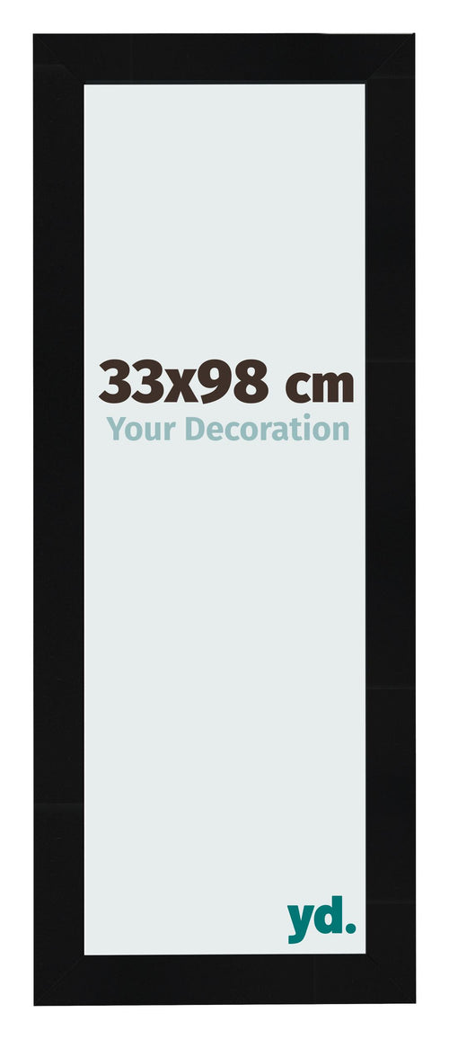 Cornice 33x98cm Nero Argento Lucido MDF Pisa Davanti Dimensione | Yourdecoration.it