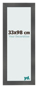 Cornice 33x98cm Nero Argento Lucido MDF Pisa Davanti Dimensione | Yourdecoration.it