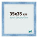 Cornice 35x35cm Blu Acceso Spazzato MDF Pisa Davanti Dimensione | Yourdecoration.it