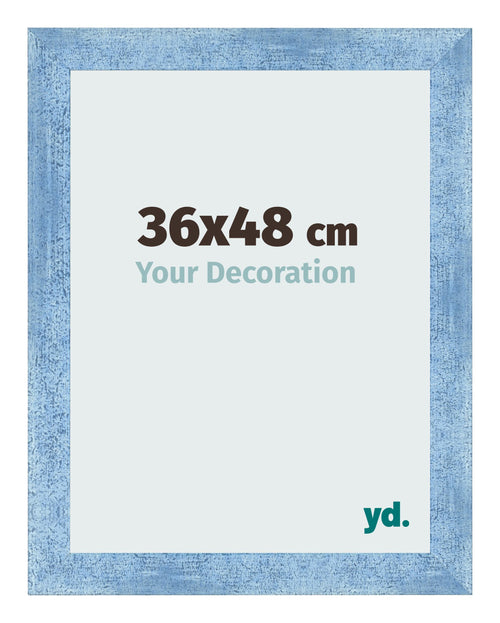 Cornice 36x48cm Blu Acceso Spazzato MDF Pisa Davanti Dimensione | Yourdecoration.it