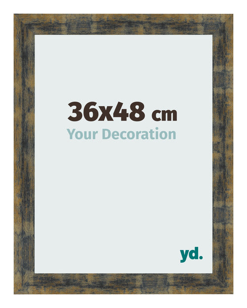 Cornice 36x48cm Blu Oro Fondente MDF Pisa Davanti Dimensione | Yourdecoration.it