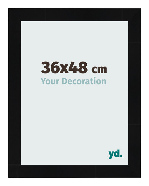 Cornice 36x48cm Nero Argento Lucido MDF Pisa Davanti Dimensione | Yourdecoration.it