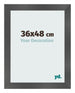 Cornice 36x48cm Nero Argento Lucido MDF Pisa Davanti Dimensione | Yourdecoration.it