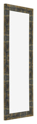 Cornice 37 5x98cm Blu Oro Fondente MDF Pisa Davanti Obliquo | Yourdecoration.it