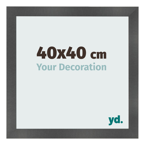 Cornice 40x40cm Nero Argento Lucido MDF Pisa Davanti Dimensione | Yourdecoration.it
