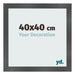 Cornice 40x40cm Nero Argento Lucido MDF Pisa Davanti Dimensione | Yourdecoration.it