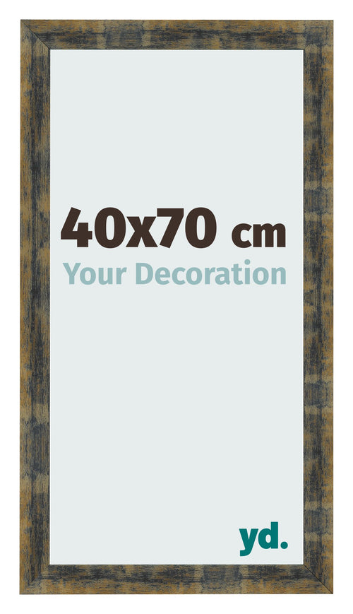 Cornice 40x70cm Blu Oro Fondente MDF Pisa Davanti Dimensione | Yourdecoration.it