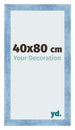 Cornice 40x80cm Blu Acceso Spazzato MDF Pisa Davanti Dimensione | Yourdecoration.it