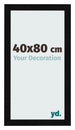Cornice 40x80cm Nero Argento Lucido MDF Pisa Davanti Dimensione | Yourdecoration.it