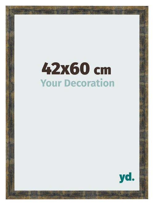 Cornice 42x60cm Blu Oro Fondente MDF Pisa Davanti Dimensione | Yourdecoration.it