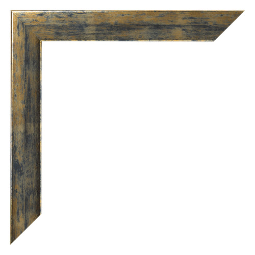 Cornice 45x80cm Blu Oro Fondente MDF Pisa Dettaglio Angolo | Yourdecoration.it