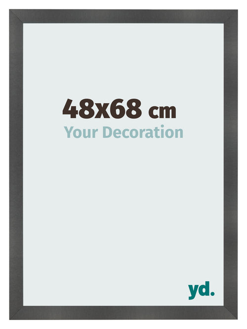 Cornice 48x68cm Nero Argento Lucido MDF Pisa Davanti Dimensione | Yourdecoration.it