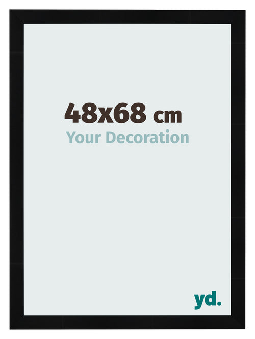 Cornice 48x68cm Nero Argento Lucido MDF Pisa Davanti Dimensione | Yourdecoration.it