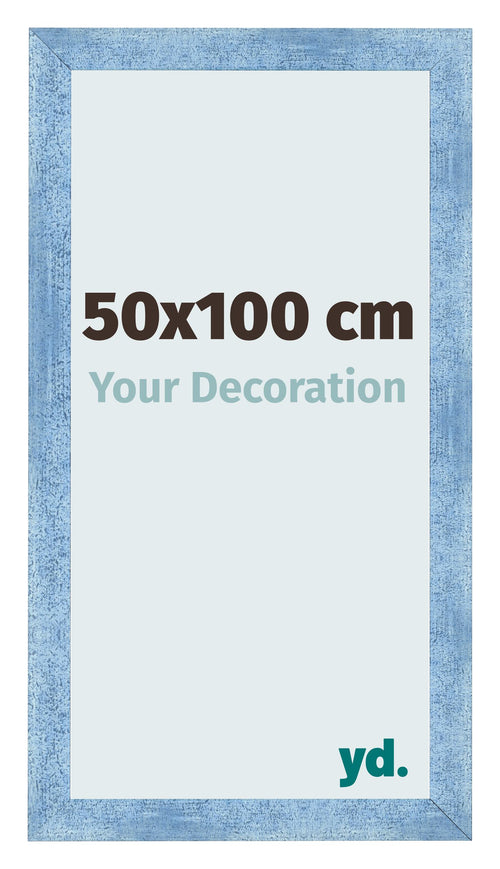 Cornice 50x100cm Blu Acceso Spazzato MDF Pisa Davanti Dimensione | Yourdecoration.it