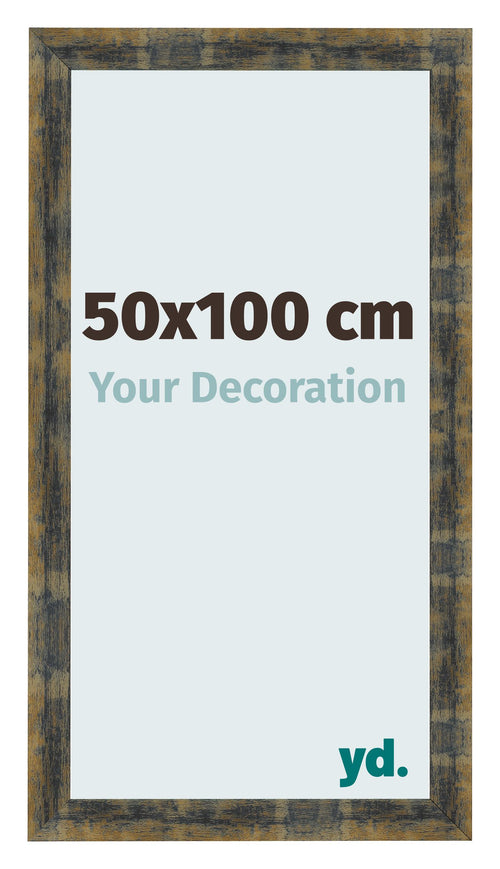 Cornice 50x100cm Blu Oro Fondente MDF Pisa Davanti Dimensione | Yourdecoration.it