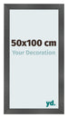 Cornice 50x100cm Nero Argento Lucido MDF Pisa Davanti Dimensione | Yourdecoration.it