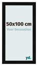 Cornice 50x100cm Nero Argento Lucido MDF Pisa Davanti Dimensione | Yourdecoration.it