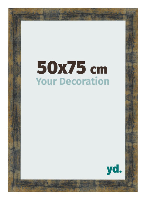 Cornice 50x75cm Blu Oro Fondente MDF Pisa Davanti Dimensione | Yourdecoration.it