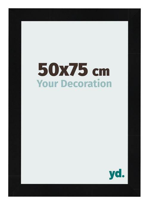 Cornice 50x75cm Nero Argento Lucido MDF Pisa Davanti Dimensione | Yourdecoration.it