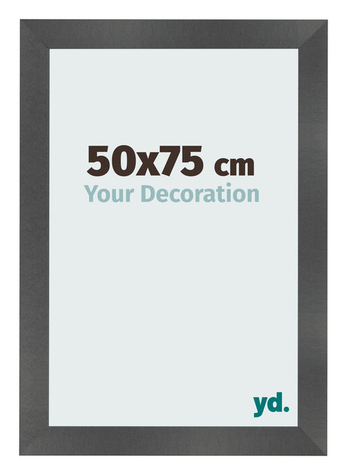 Cornice 50x75cm Nero Argento Lucido MDF Pisa Davanti Dimensione | Yourdecoration.it